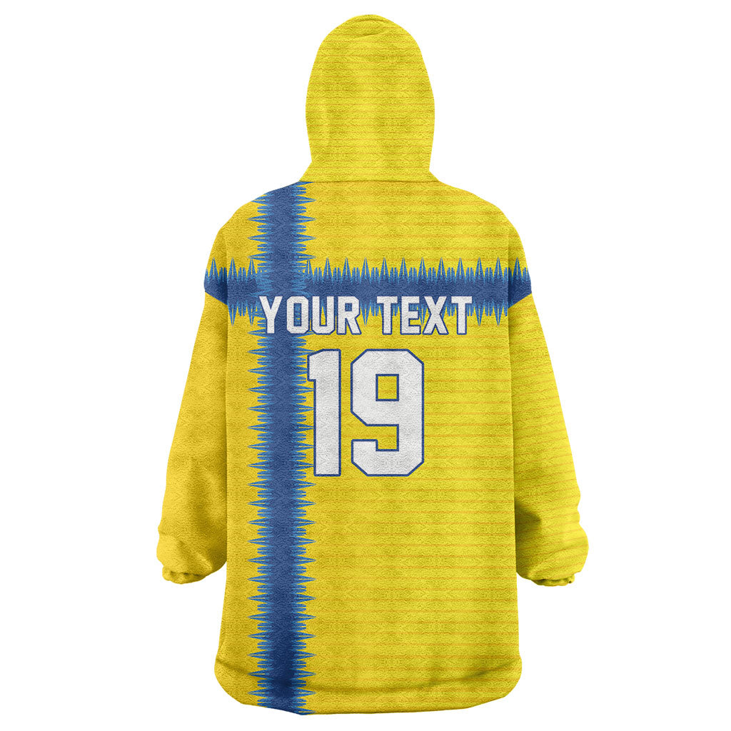 Custom World Football 2026 Sweden Wearable Blanket Hoodie Go Blagult Viking Glory