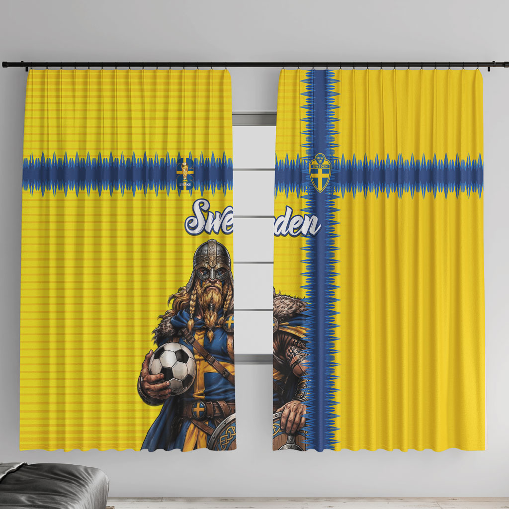 World Football 2026 Sweden Window Curtain Go Blagult Viking Glory