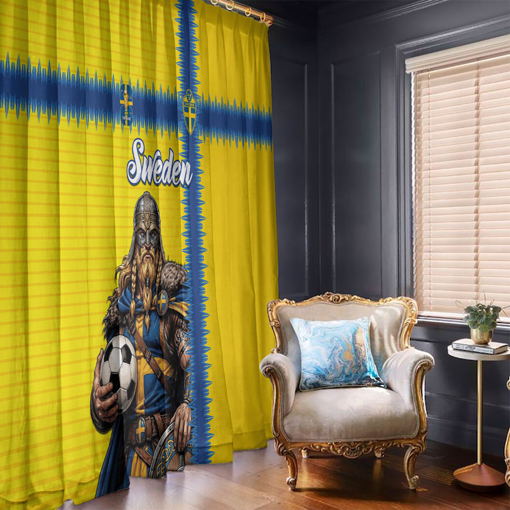 World Football 2026 Sweden Window Curtain Go Blagult Viking Glory