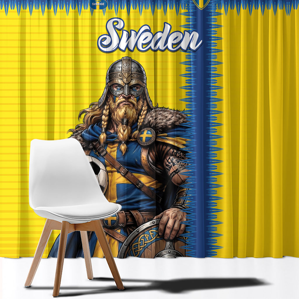 World Football 2026 Sweden Window Curtain Go Blagult Viking Glory