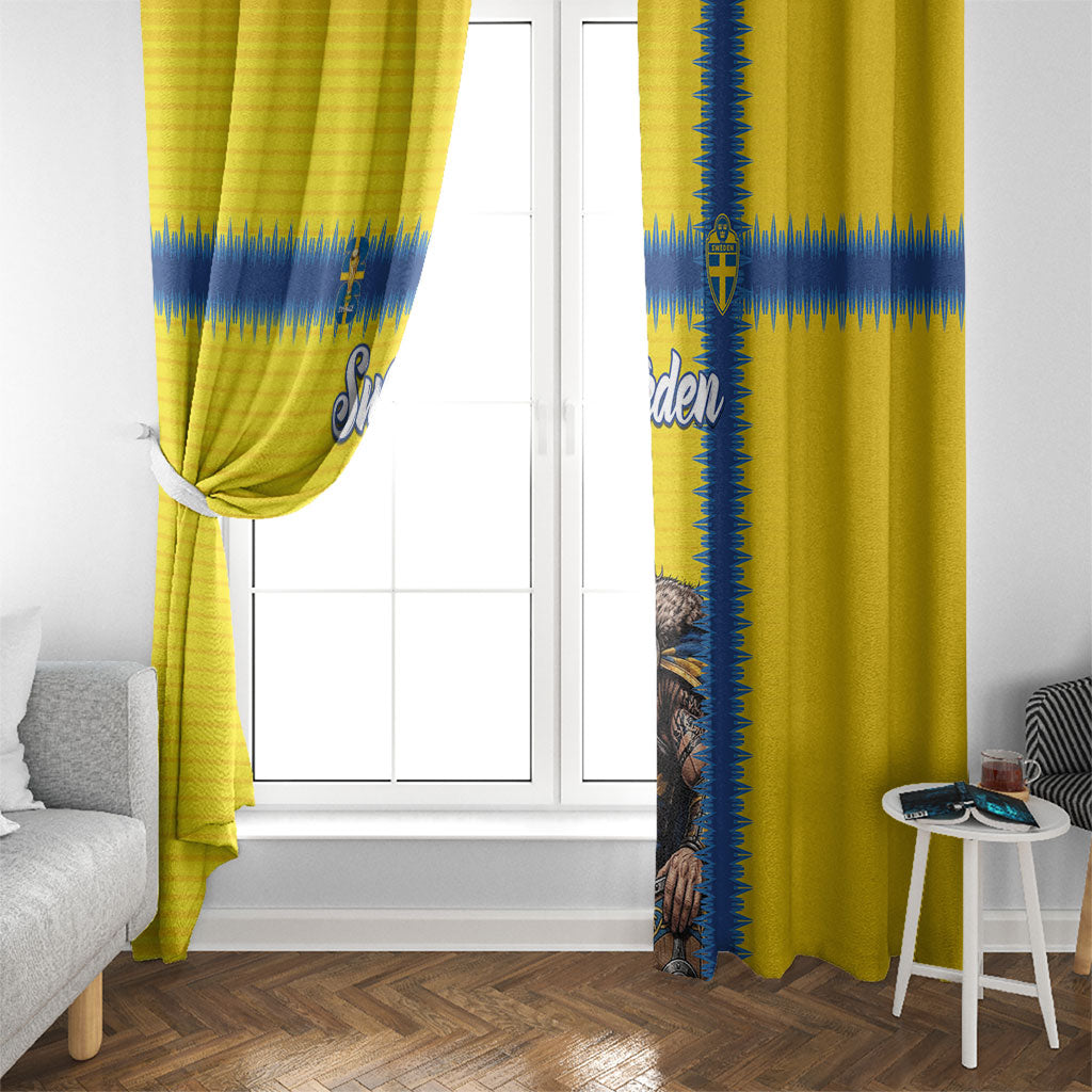 World Football 2026 Sweden Window Curtain Go Blagult Viking Glory