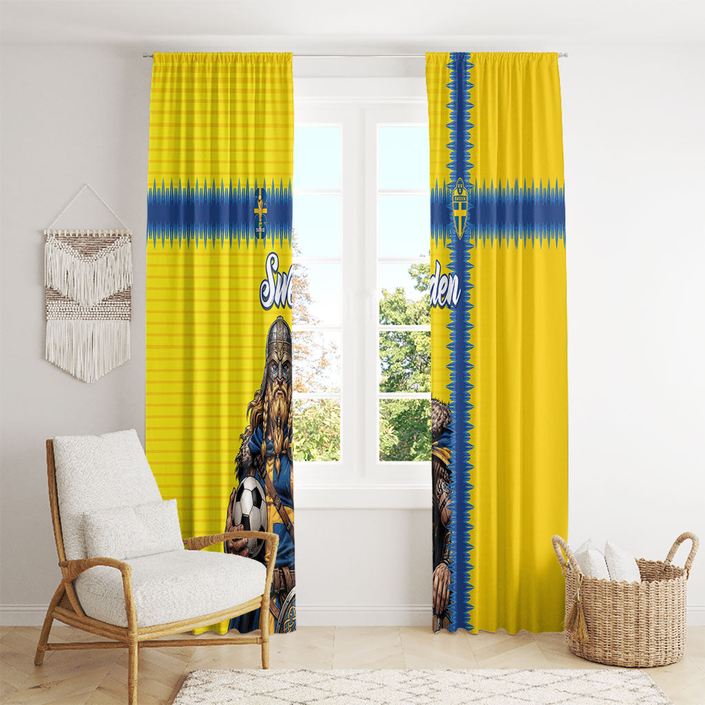 World Football 2026 Sweden Window Curtain Go Blagult Viking Glory