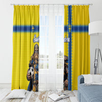 World Football 2026 Sweden Window Curtain Go Blagult Viking Glory