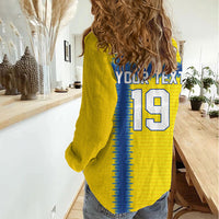 Custom World Football 2026 Sweden Women Casual Shirt Go Blagult Viking Glory