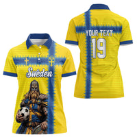 Custom World Football 2026 Sweden Women Polo Shirt Go Blagult Viking Glory