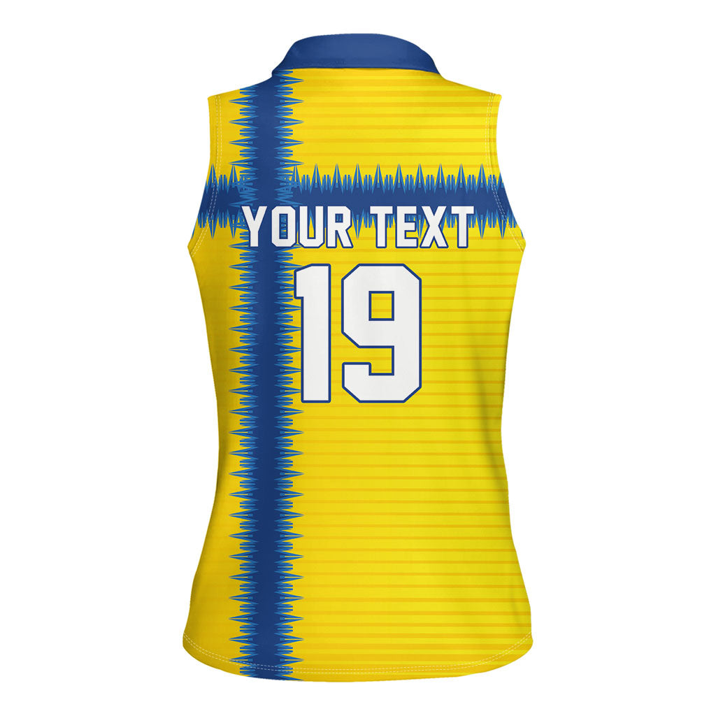 Custom World Football 2026 Sweden Women Sleeveless Polo Shirt Go Blagult Viking Glory