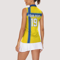 Custom World Football 2026 Sweden Women Sleeveless Polo Shirt Go Blagult Viking Glory