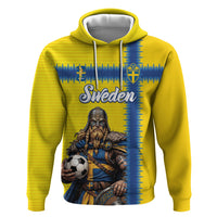 Custom World Football 2026 Sweden Zip Hoodie Go Blagult Viking Glory