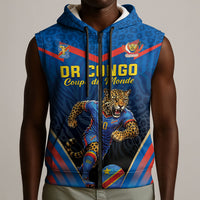 Custom World Football 2026 DR Congo Sleeveless Zip Hoodie Les Leopards Coupe du Monde Glory