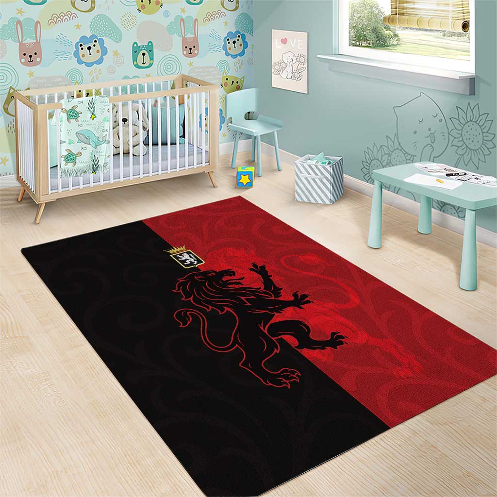 Italy Aosta Valley Area Rug Emblem With Flag Style - Wonder Print Shop