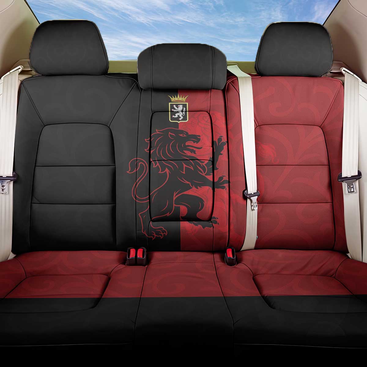 Italy Aosta Valley Back Car Seat Cover Emblem With Flag Style - Wonder Print Shop