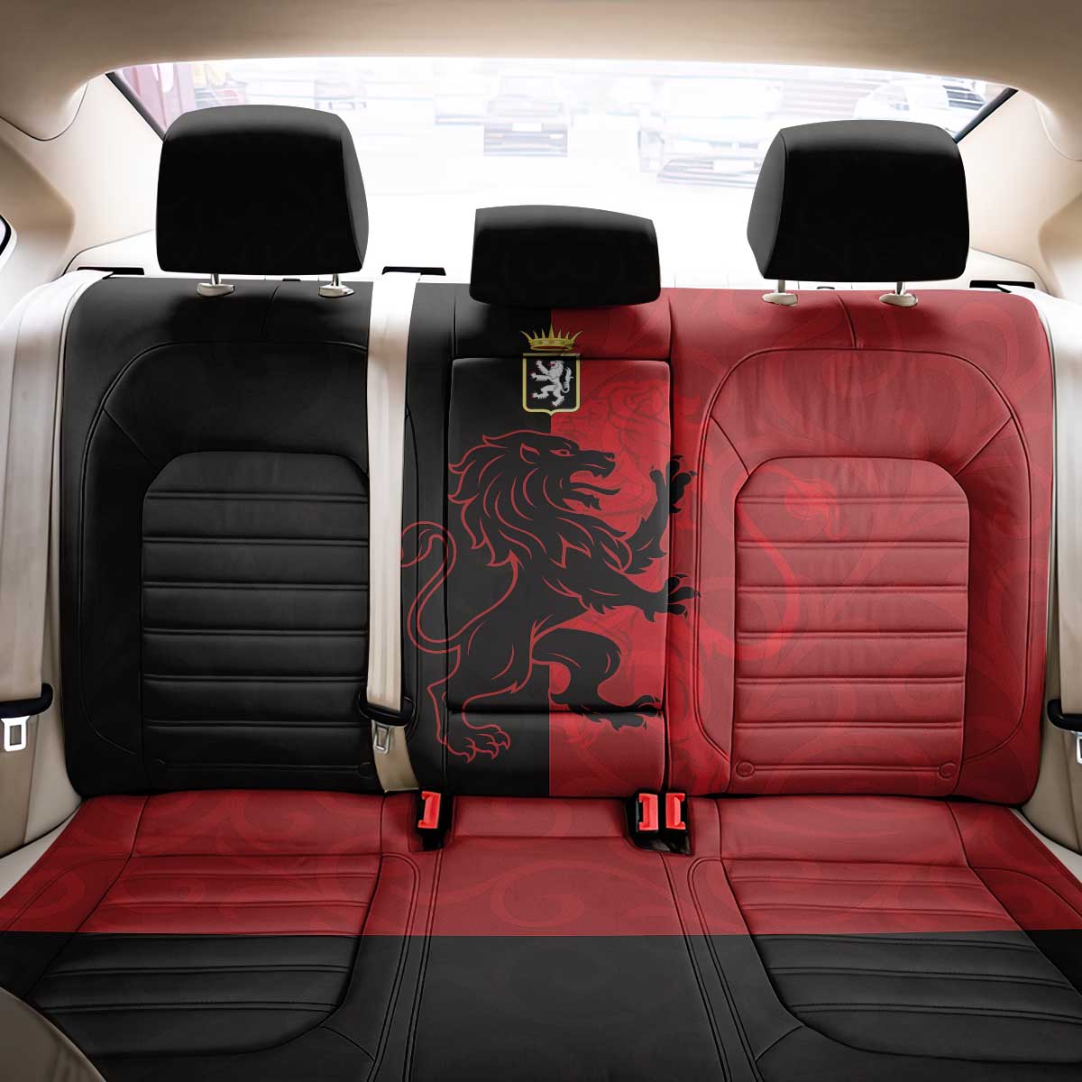 Italy Aosta Valley Back Car Seat Cover Emblem With Flag Style - Wonder Print Shop