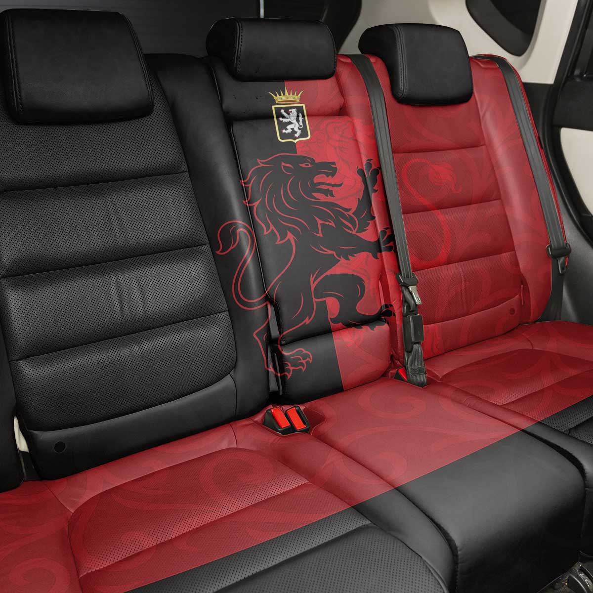 Italy Aosta Valley Back Car Seat Cover Emblem With Flag Style - Wonder Print Shop