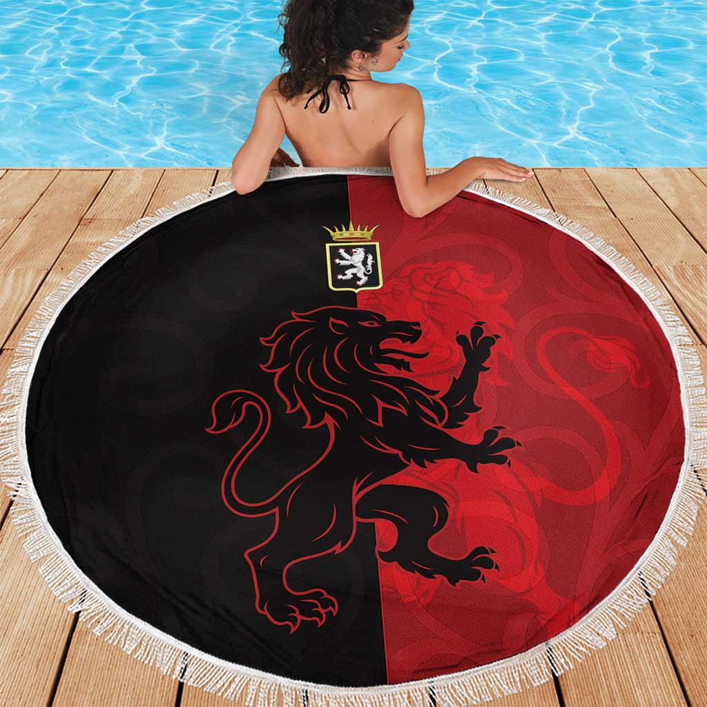 Italy Aosta Valley Beach Blanket Emblem With Flag Style - Wonder Print Shop