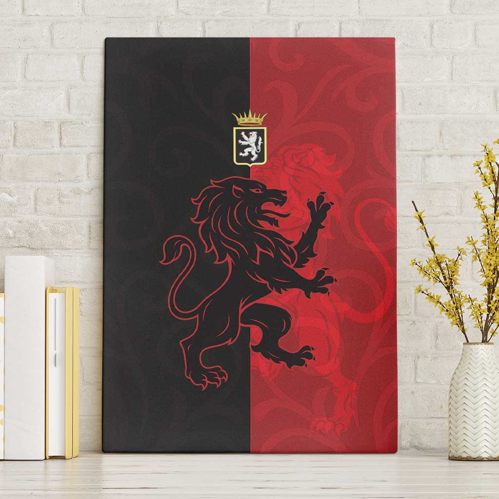 Italy Aosta Valley Canvas Wall Art Emblem With Flag Style - Wonder Print Shop