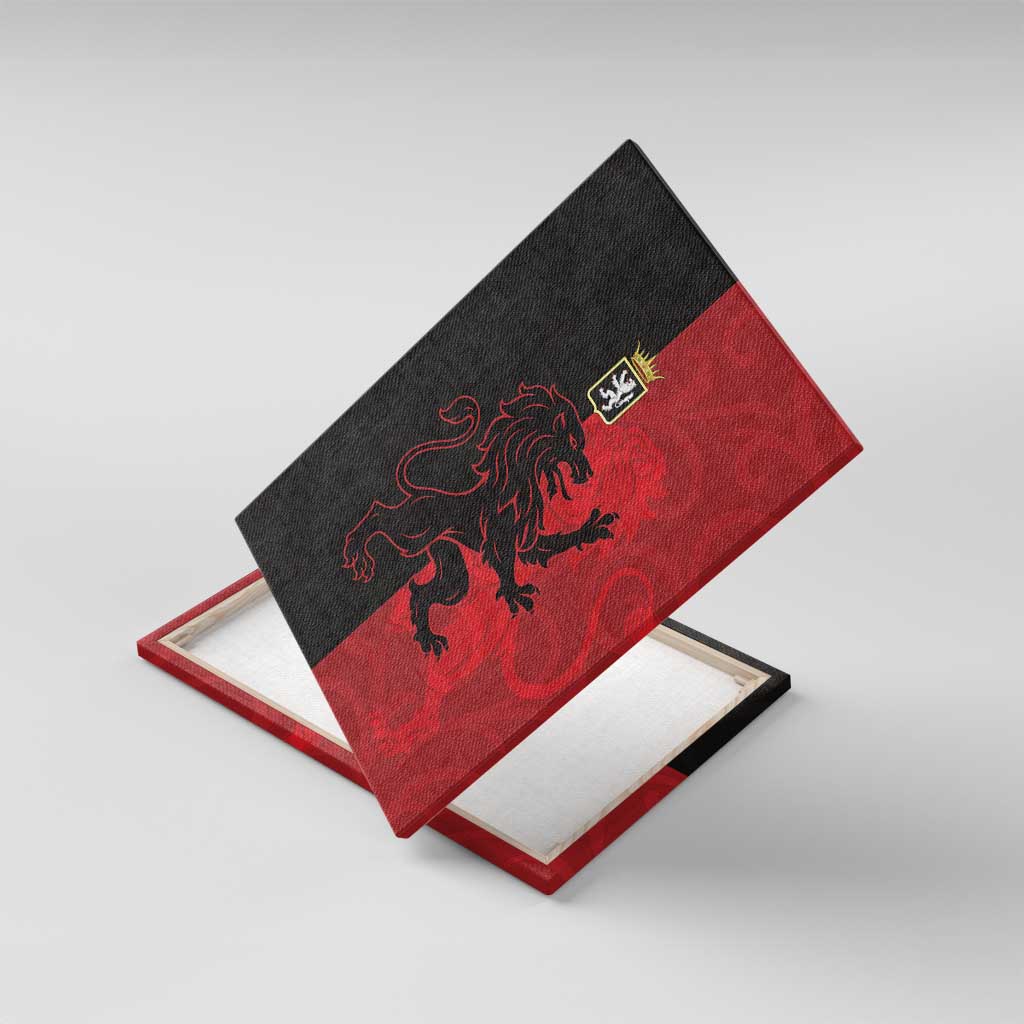 Italy Aosta Valley Canvas Wall Art Emblem With Flag Style - Wonder Print Shop