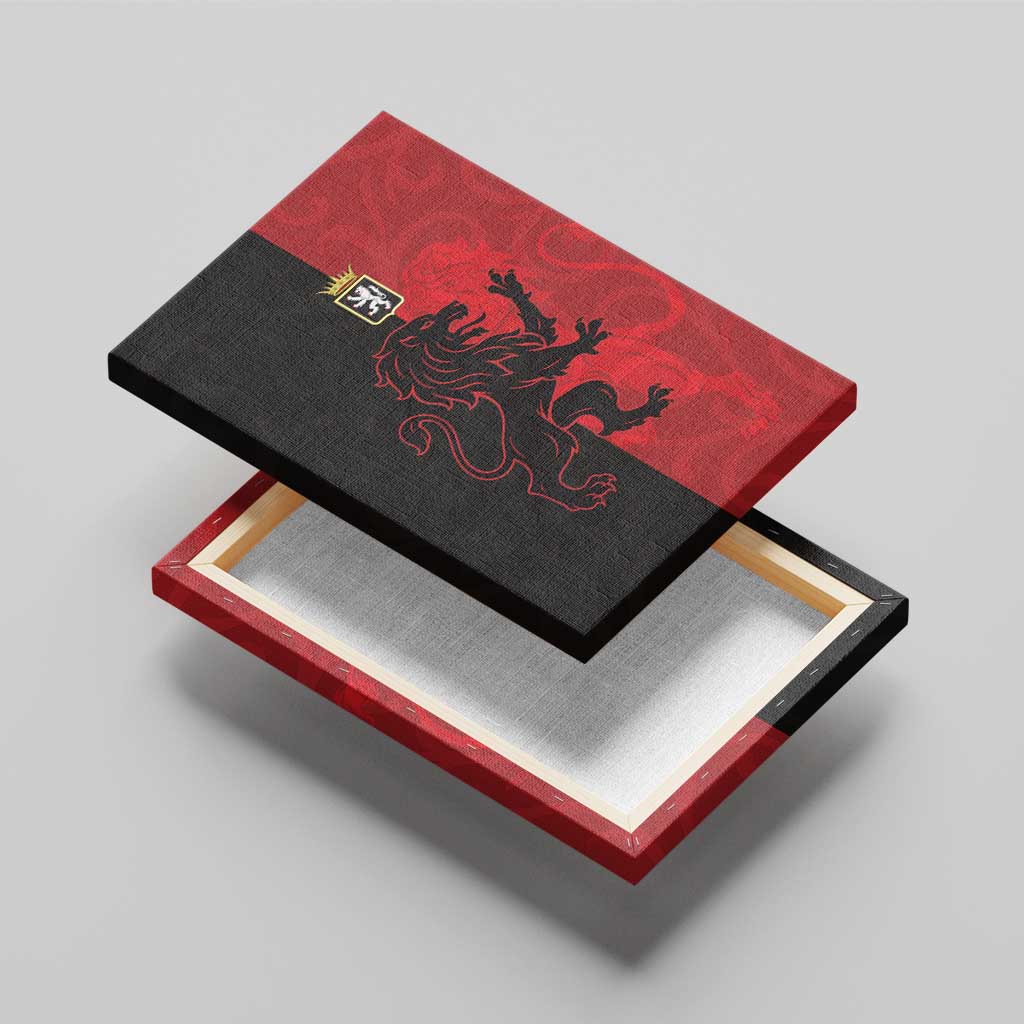 Italy Aosta Valley Canvas Wall Art Emblem With Flag Style - Wonder Print Shop