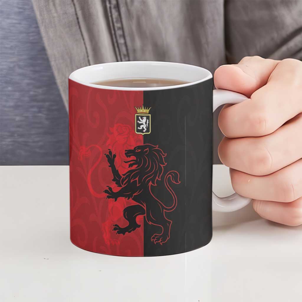 Italy Aosta Valley Ceramic Mug Emblem With Flag Style - Wonder Print Shop