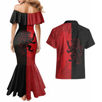 Italy Aosta Valley Couples Matching Mermaid Dress and Hawaiian Shirt Emblem With Flag Style LT19