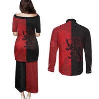 Italy Aosta Valley Couples Matching Puletasi and Long Sleeve Button Shirt Emblem With Flag Style LT19