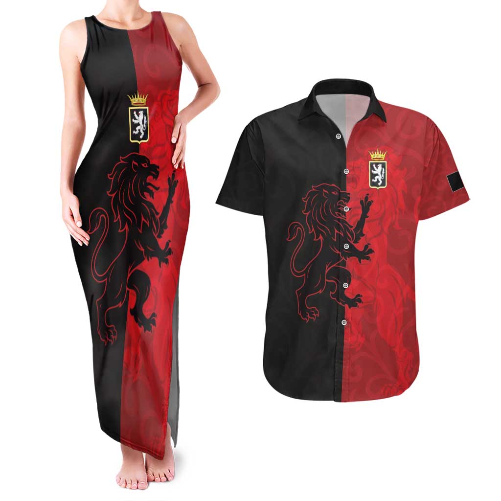 Italy Aosta Valley Couples Matching Tank Maxi Dress and Hawaiian Shirt Emblem With Flag Style LT19