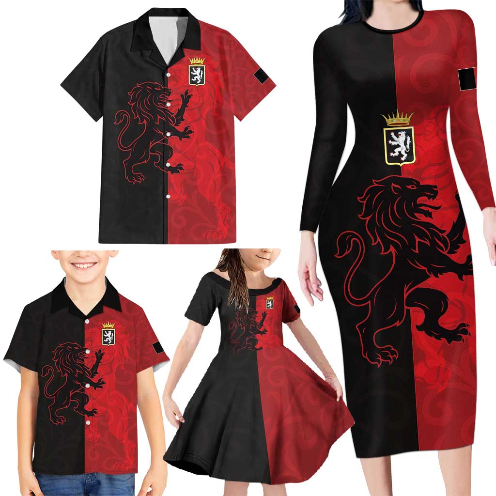 Italy Aosta Valley Family Matching Long Sleeve Bodycon Dress and Hawaiian Shirt Emblem With Flag Style LT19