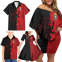Italy Aosta Valley Family Matching Off Shoulder Short Dress and Hawaiian Shirt Emblem With Flag Style LT19