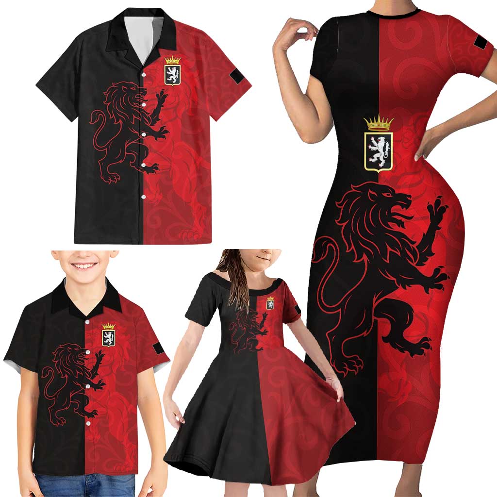 Italy Aosta Valley Family Matching Short Sleeve Bodycon Dress and Hawaiian Shirt Emblem With Flag Style LT19