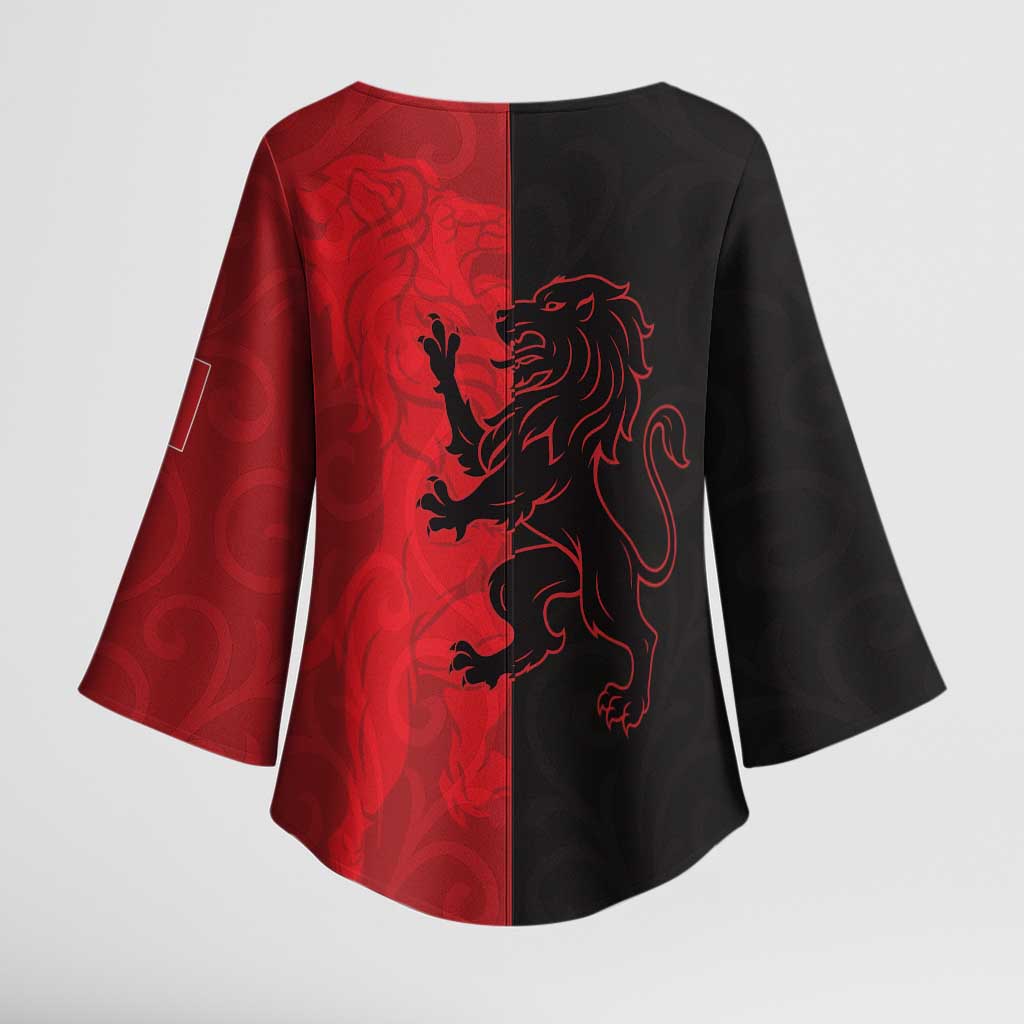 Italy Aosta Valley Kimono Sleeve Blouse Emblem With Flag Style LT19