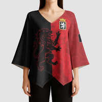 Italy Aosta Valley Kimono Sleeve Blouse Emblem With Flag Style LT19