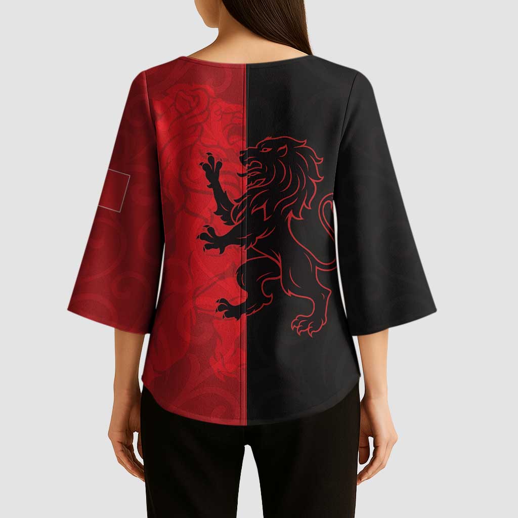 Italy Aosta Valley Kimono Sleeve Blouse Emblem With Flag Style LT19