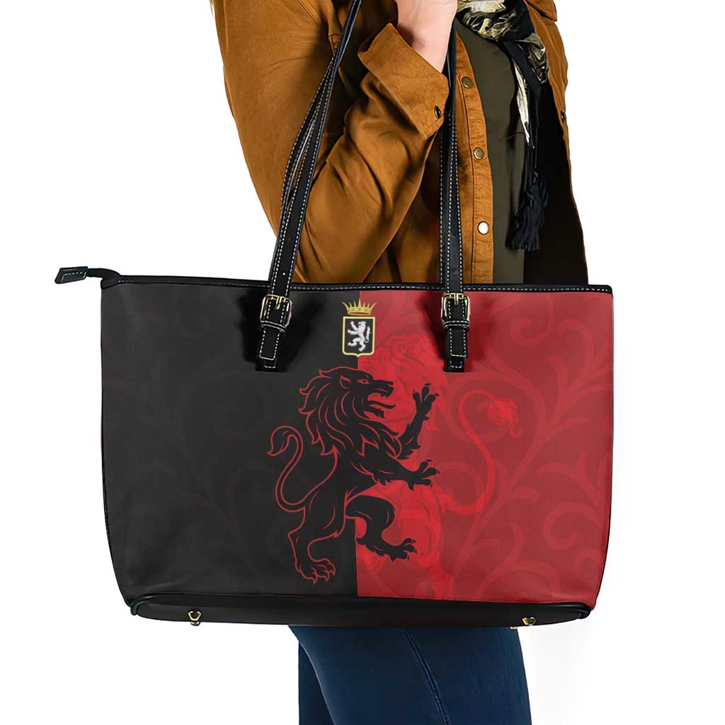 Italy Aosta Valley Leather Tote Bag Emblem With Flag Style - Wonder Print Shop