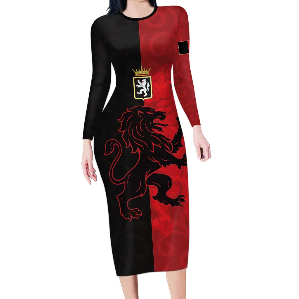 Italy Aosta Valley Long Sleeve Bodycon Dress Emblem With Flag Style LT19