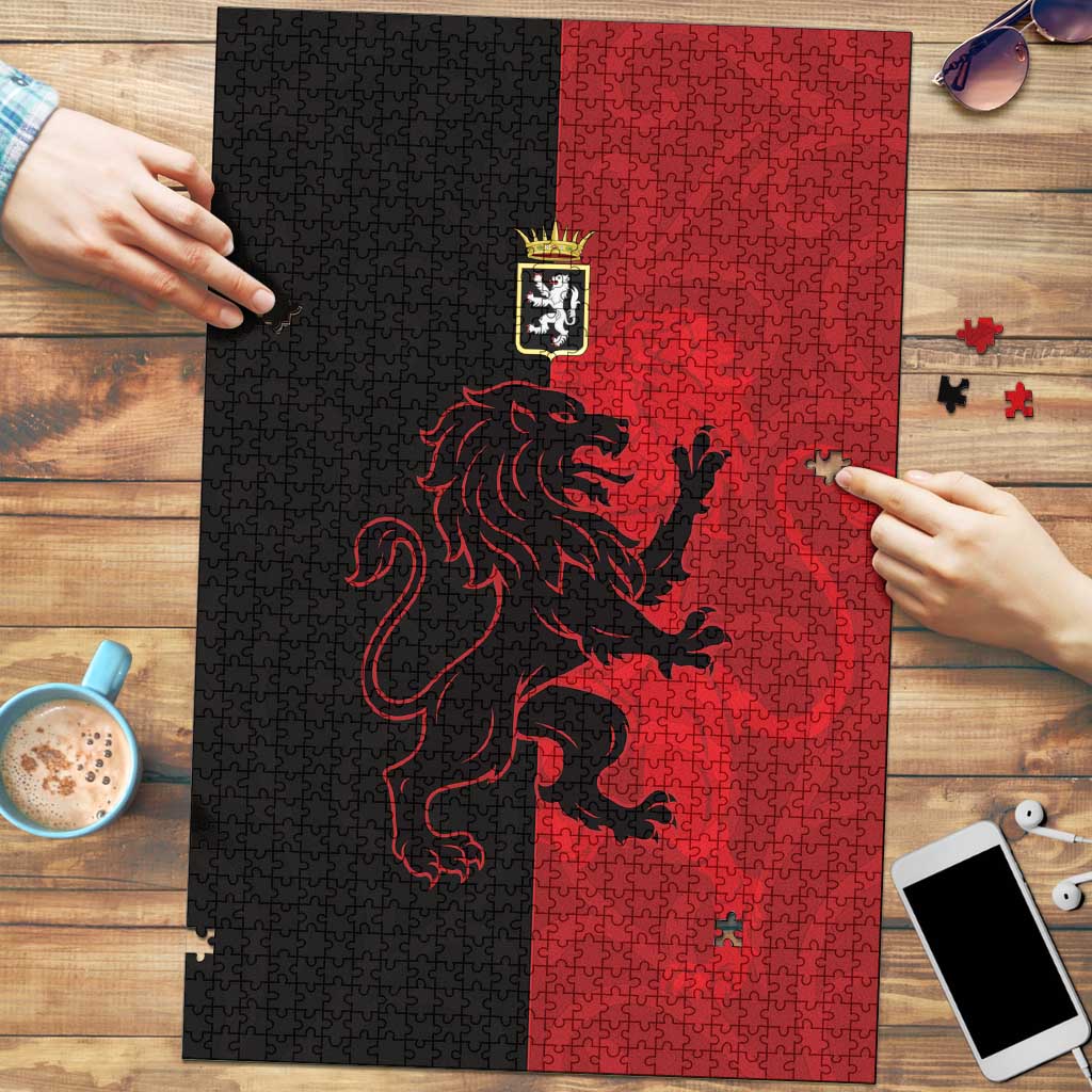 Italy Aosta Valley Puzzle Emblem With Flag Style - Wonder Print Shop