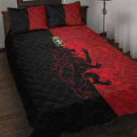 Italy Aosta Valley Quilt Bed Set Emblem With Flag Style - Wonder Print Shop