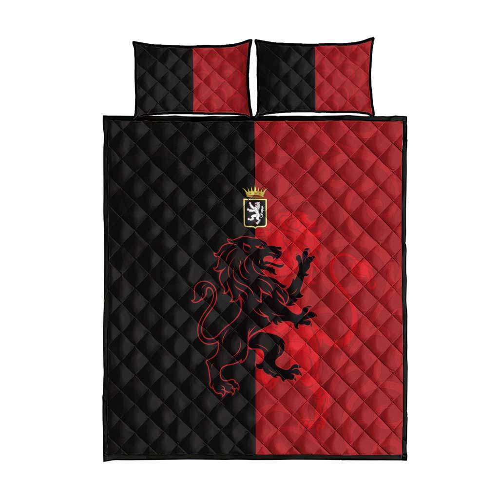 Italy Aosta Valley Quilt Bed Set Emblem With Flag Style - Wonder Print Shop