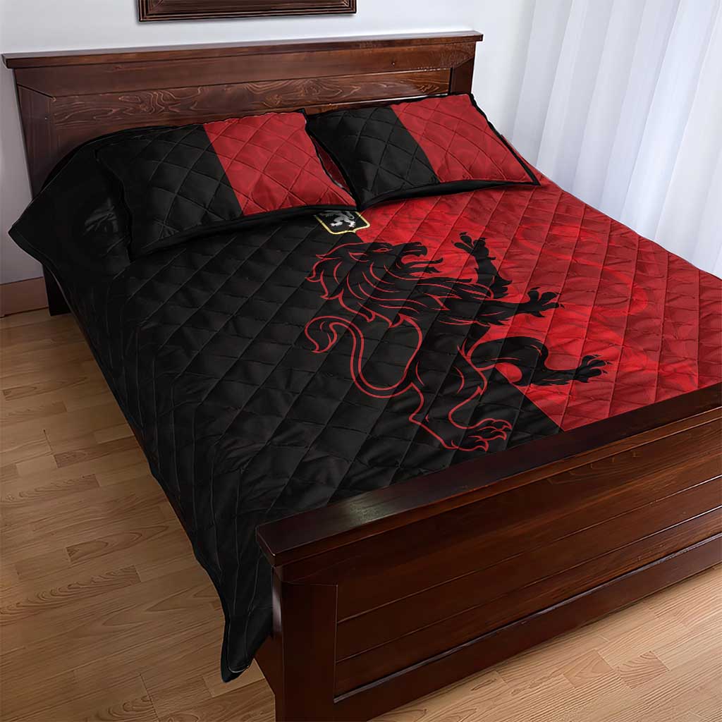 Italy Aosta Valley Quilt Bed Set Emblem With Flag Style - Wonder Print Shop