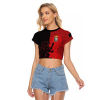 Italy Aosta Valley Raglan Cropped T Shirt Emblem With Flag Style LT19