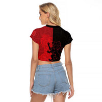 Italy Aosta Valley Raglan Cropped T Shirt Emblem With Flag Style LT19