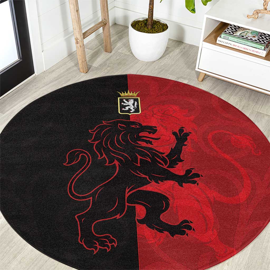 Italy Aosta Valley Round Carpet Emblem With Flag Style - Wonder Print Shop