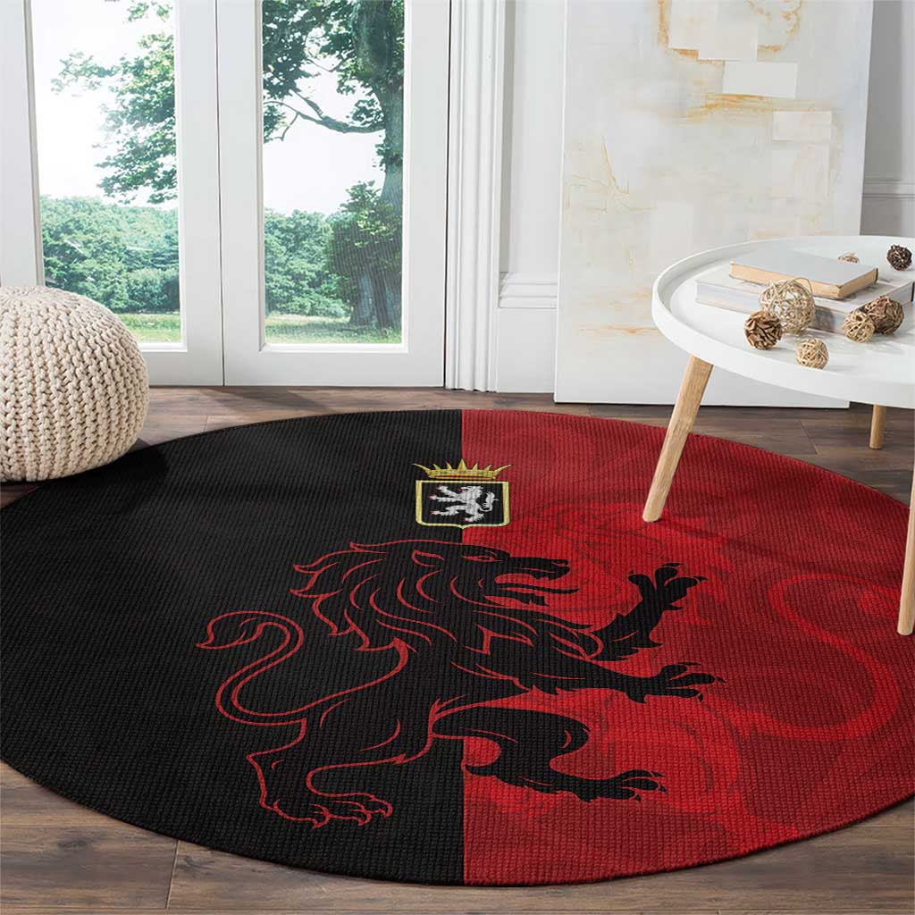 Italy Aosta Valley Round Carpet Emblem With Flag Style - Wonder Print Shop