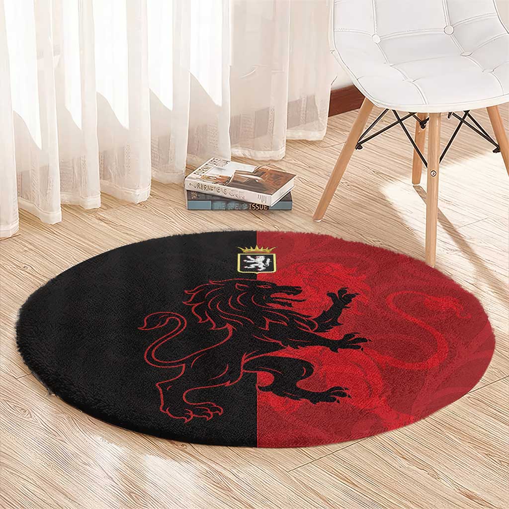 Italy Aosta Valley Round Carpet Emblem With Flag Style - Wonder Print Shop