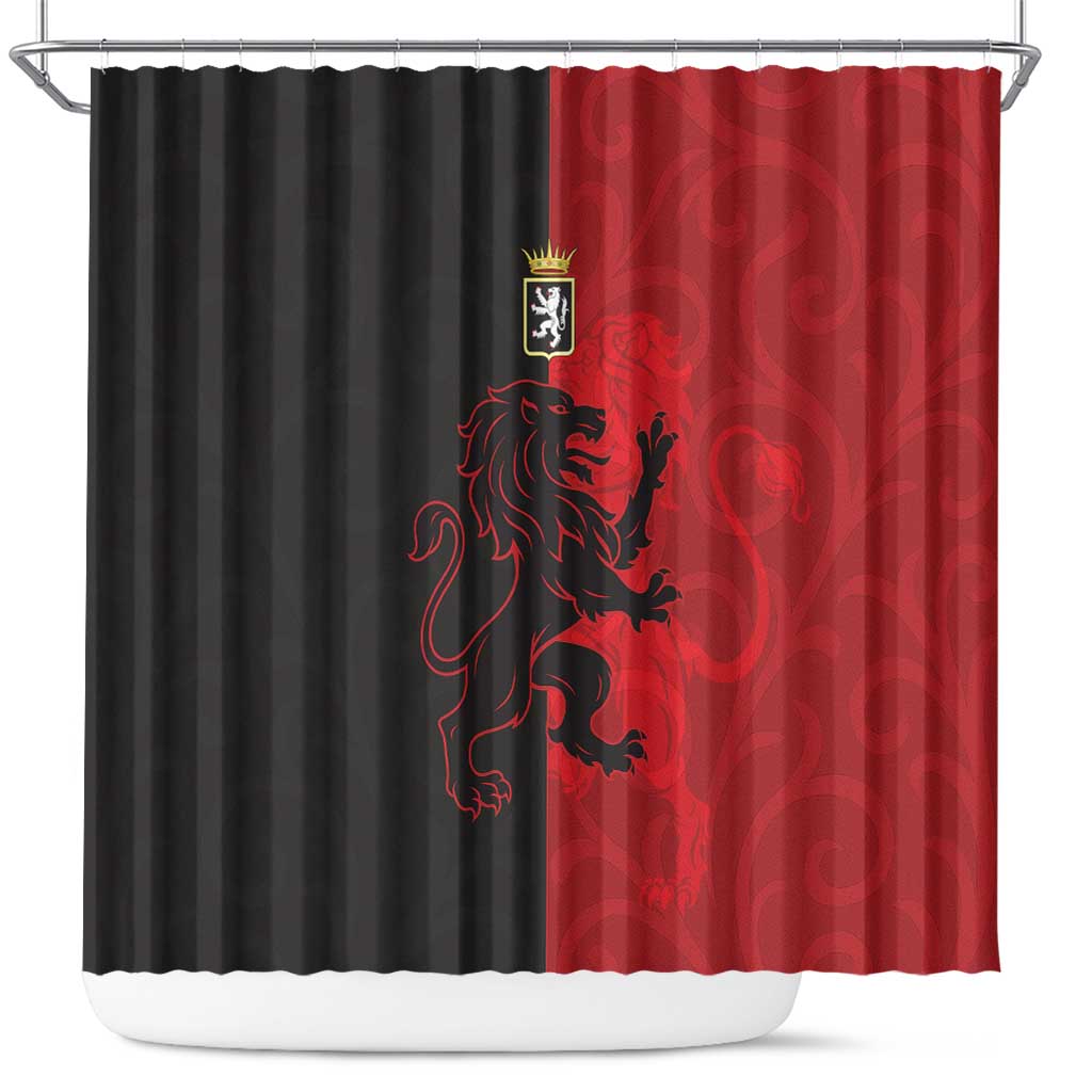 Italy Aosta Valley Shower Curtain Emblem With Flag Style - Wonder Print Shop