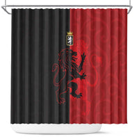 Italy Aosta Valley Shower Curtain Emblem With Flag Style - Wonder Print Shop