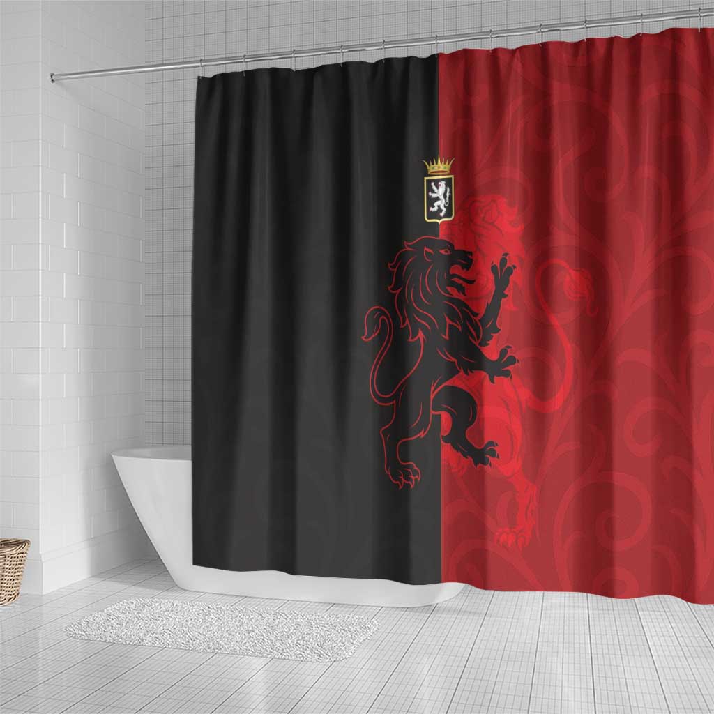Italy Aosta Valley Shower Curtain Emblem With Flag Style - Wonder Print Shop