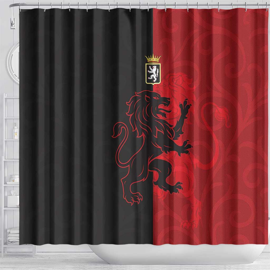 Italy Aosta Valley Shower Curtain Emblem With Flag Style - Wonder Print Shop