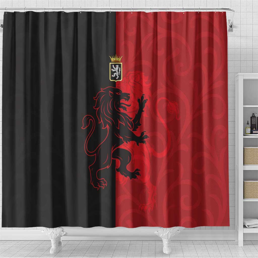 Italy Aosta Valley Shower Curtain Emblem With Flag Style - Wonder Print Shop