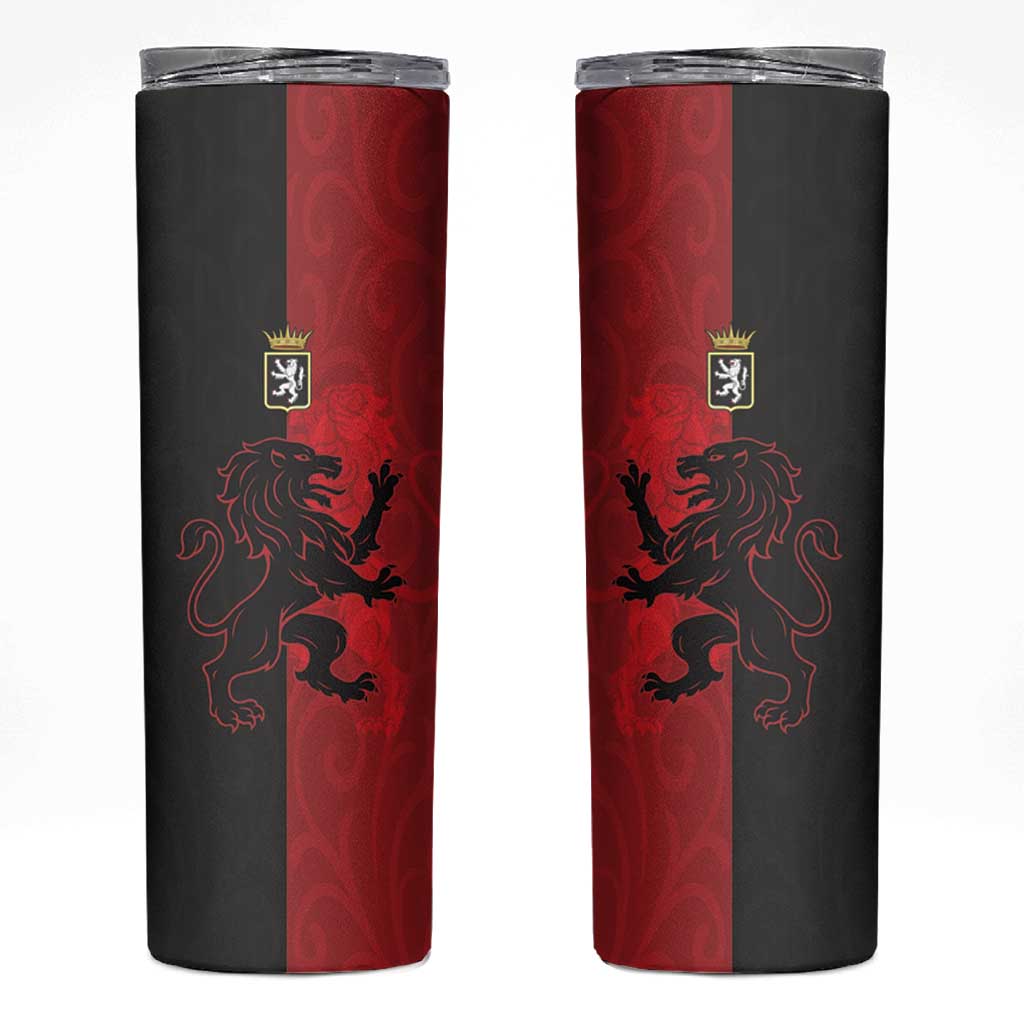 Italy Aosta Valley Skinny Tumbler Emblem With Flag Style - Wonder Print Shop