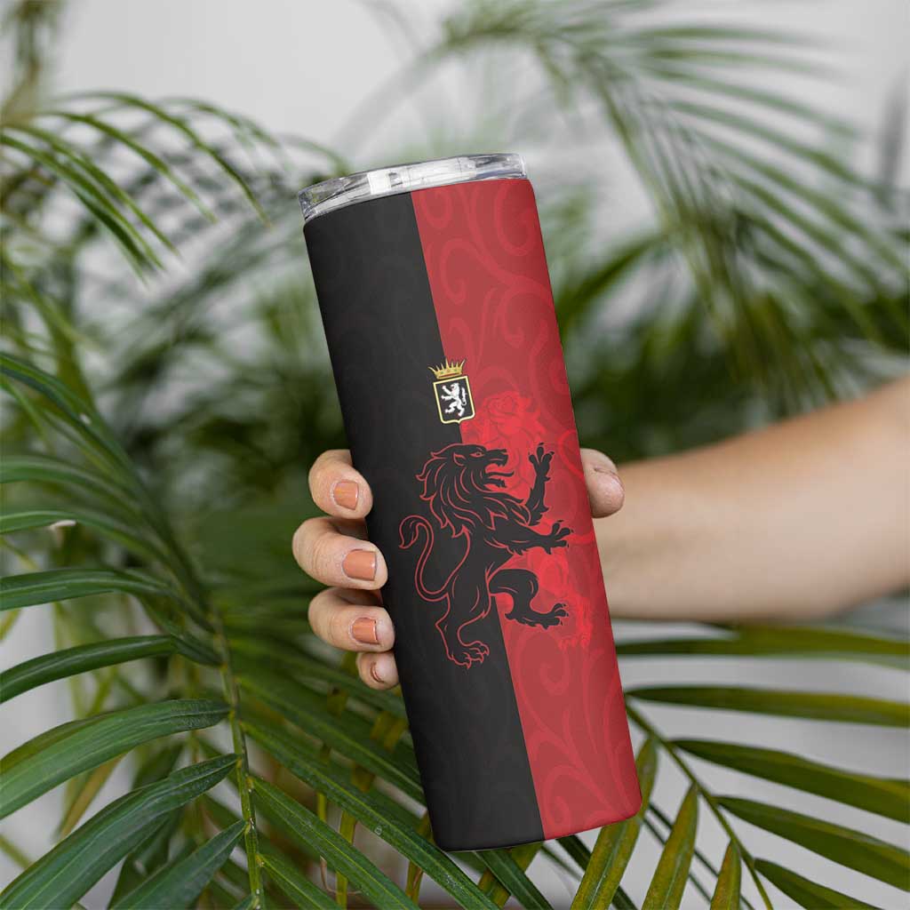 Italy Aosta Valley Skinny Tumbler Emblem With Flag Style - Wonder Print Shop