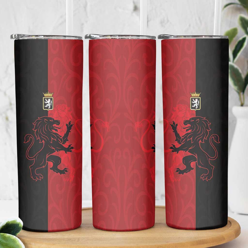 Italy Aosta Valley Skinny Tumbler Emblem With Flag Style - Wonder Print Shop